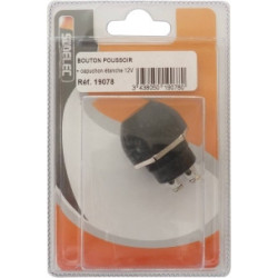 Blister bouton poussoir étanche 12V avec capuchon de protection SODELEC_ref SOD19078