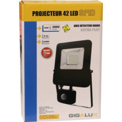 Projecteur LED extra plat 30W avec détecteur radar GIGALUX noir IP44_ref SOD82413-1