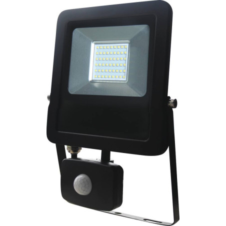 Projecteur LED extra plat 50W avec détecteur radar GIGALUX noir IP44_ref SOD82419