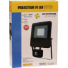 Projecteur LED extra plat 50W avec détecteur radar GIGALUX noir IP44_ref SOD82419-1