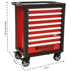 Servante d'atelier Drakkar avec 8 tiroirs et plan ABS_ref SOD09203-1