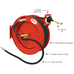 Enrouleur air 20m Drakkar avec tuyau caoutchouc_ref SOD09487-1