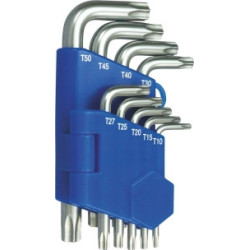 Clés Torx® alésées courtes Drakkar TT10 à TT50 avec étui pivotant_ref SOD10652