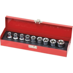 Coffret de douilles Torx Drakkar 1/2" E10 à E24_ref SOD10759