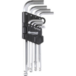 Clés hexagonales longues Drakkar de 1,5 à 10mm avec étui pivotant_ref SOD10763