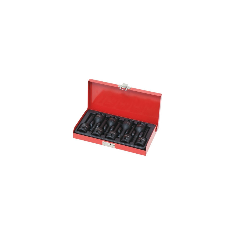 Coffret 9 douilles à chocs Drakkar Torx et hexagonal 1/2"_ref SOD11436