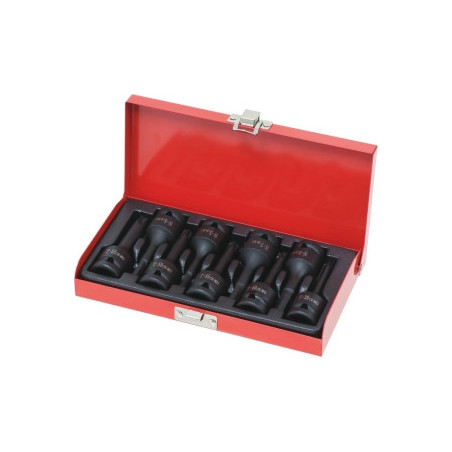 Coffret 9 douilles à chocs Drakkar Torx et hexagonal 1/2"_ref SOD11436