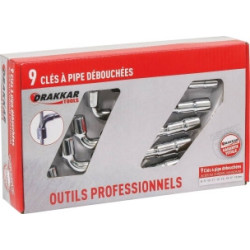 Coffret de 9 clés à pipe débouchées Drakkar 8 à 19mm_ref SOD12274