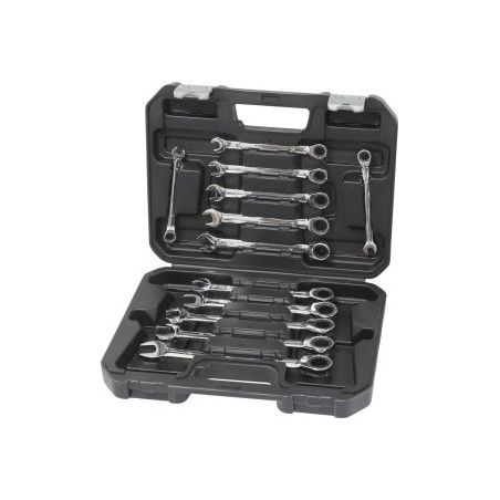 Coffret de 12 clés mixtes droites à cliquet Drakkar – 8 à 19mm_ref SOD12610