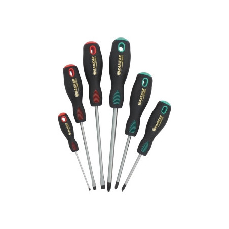 Coffret 6 tournevis Drakkar – Embouts plats et Pozidriv®_ref SOD13337