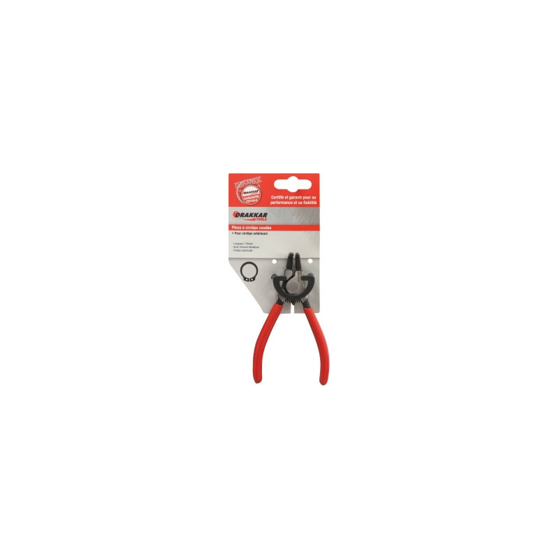 Pince coudée Drakkar 135mm pour circlips extérieurs_ref SOD13711
