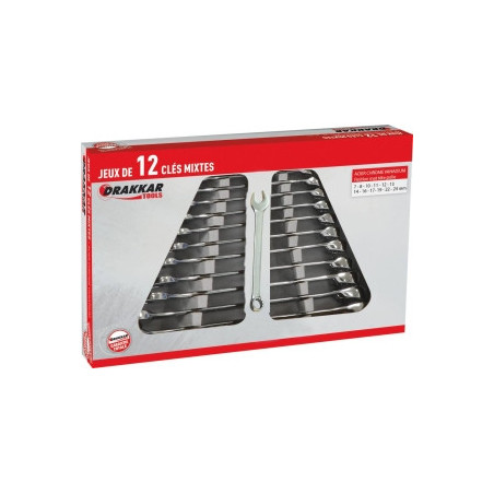 Coffret 12 clés mixtes Drakkar 7 à 24mm_ref SOD13910