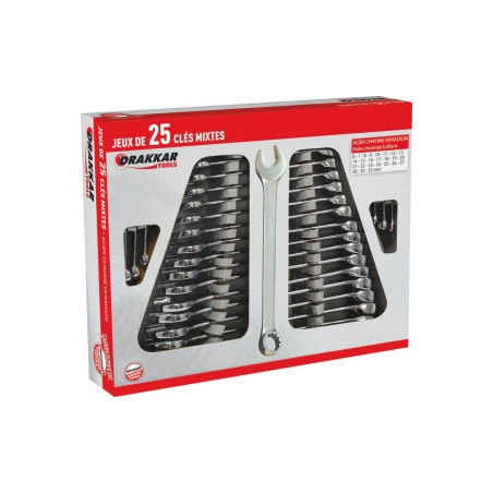 Coffret 25 clés mixtes Drakkar 6 à 32 mm_ref SOD13916