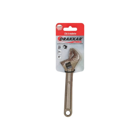 Clé à molette Drakkar 6 pouces 150 mm chromée_ref SOD15652