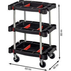 Servante d’atelier Drakkar en plastique 3 plateaux_ref SOD72541-1