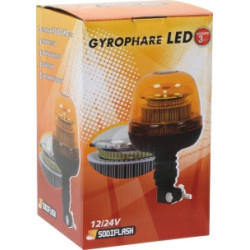 GYROPHARE LED DOUBLE FLASH SUR TIGE FLEXIBLE 12/24V