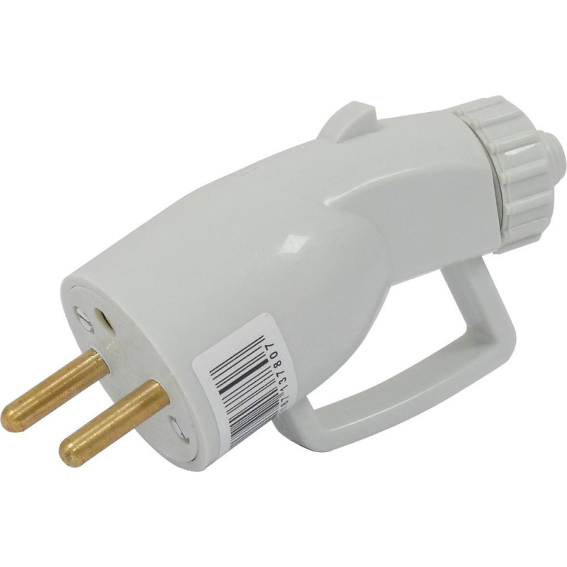 FICHE DROITE MALE 2P+T 10/16A