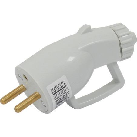 FICHE DROITE MALE 2P+T 10/16A