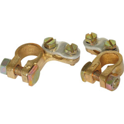 Lot de 2 colliers de batterie DRAKKAR VL à barrette et double serrage pour bornes positive et négative_ref SOD04213