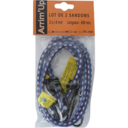 2 SANDOWS LONGUEUR 0M60 DIAM.8MM AVEC CROCHETS