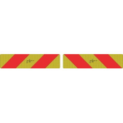 JEU DE 2 PLAQUES ALU RÉFLÉCHISSANTE POIDS LOURDS 565X132MM