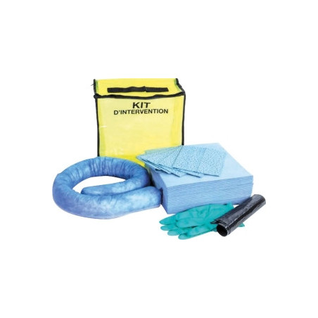 KIT INTERVENTION DE 39PIÈCES HYDROCARBURES CAPACITE ABSORPTION 20L