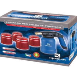 LAMPE À SOUDER AVEC ALLUMAGE PIEZO AVEC 4 CARTOUCHES DE GAZ À PERCER 190G