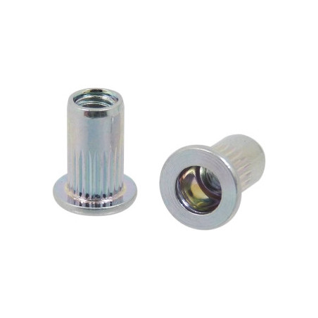 Écrou à sertir acier M4 tête plate ouvert KLIPPER_ref SOD23893.50