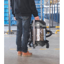 ASPIRATEUR 20L EAU & POUSSIERES 1200W CUVE METAL