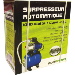 SURPRESSEUR AUTOMATIQUE 24L POMPE INOX 230V/1000W