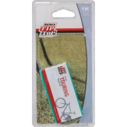 NECESSAIRE POUR RÉPARATION DE CHAMBRE À AIR VÉLO - BLISTER DE 7 RUSTINES AVEC VALVE/COLLE/RÂPE