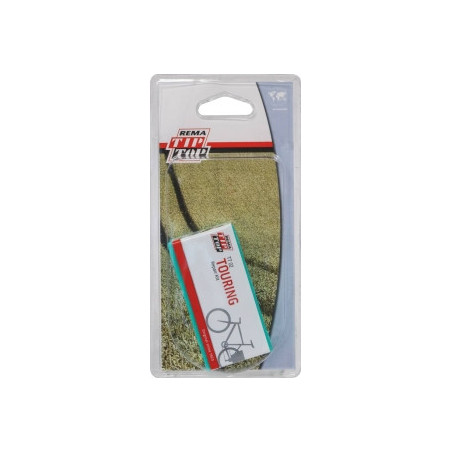 NECESSAIRE POUR RÉPARATION DE CHAMBRE À AIR VÉLO - BLISTER DE 7 RUSTINES AVEC VALVE/COLLE/RÂPE