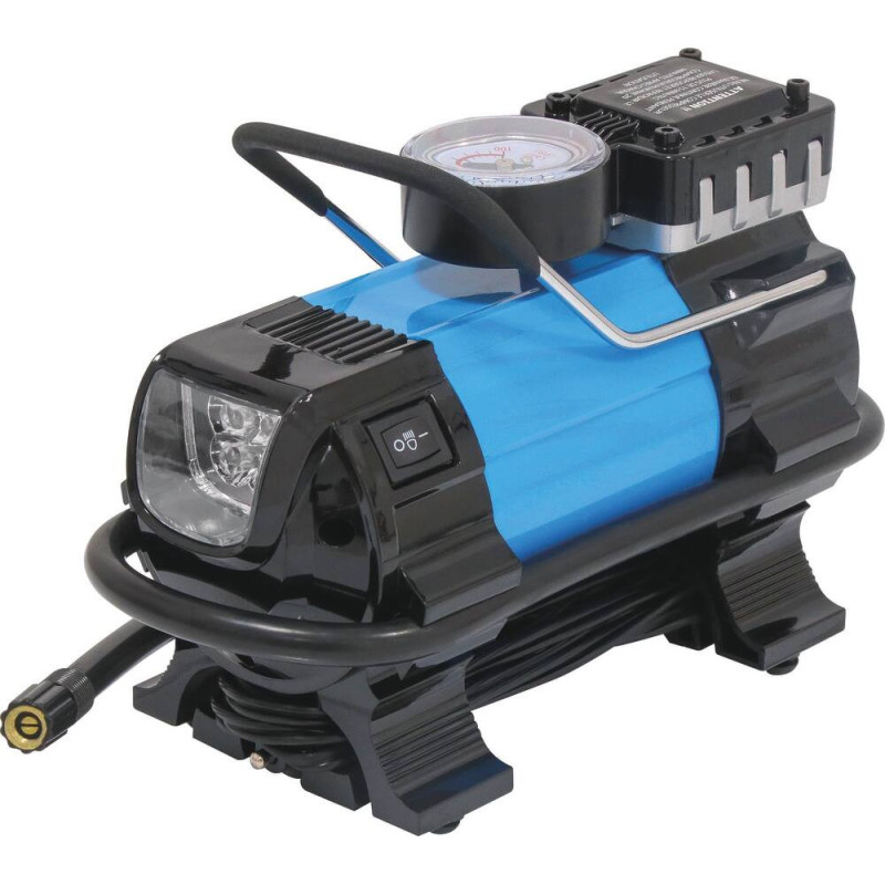 Mini compresseur STILKER 12V avec LED et adaptateurs_REF SOD11250