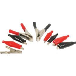 Coffret 28 pinces crocodile gainées STILKER rouge et noire_ref SOD14108-1