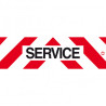PLAQUE DE SIGNALISATION ADHÉSIVE POUR SERVICE (VISIBLE À 100 MÈTRES) - 500X150