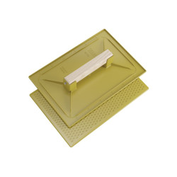 TALOCHE EN ABS JAUNE RECTANGULAIRE 42X16CM