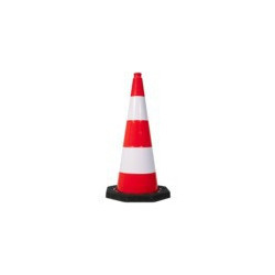 CONE PLASTIQUE FLUO 75CM PVC PIED CAOUTCHOUC 4KG