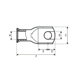 COSSES TUBULAIRES CUIVRE W-CT 70 MM² - M14/PIECE