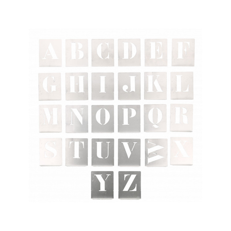 ALPHABET À POCHER - ÉCRITURE CAPITALE - HAUTEUR 50 MM