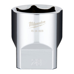 Douille à cliquet Milwaukee 1/2 Courte 28mm_ref 4932480026