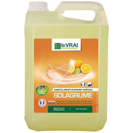 LE VRAI NETTOYANT DÉTERGENT BIO MÉNAGE SOL AGRUMES - BIDON DE 5L