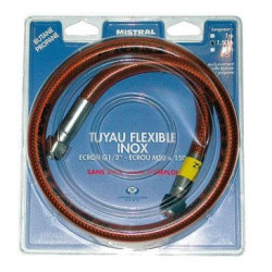 TUYAU GAZ BUTANE ET PROPANE - FLEXIBLE INOX - 1,5 M - MISTRAL GAZ
