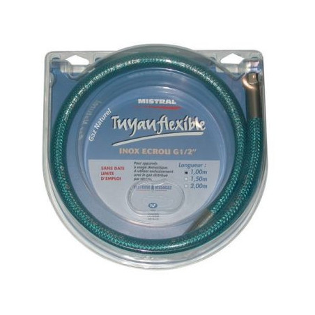 TUYAU GAZ NATUREL - FLEXIBLE INOX - 1,5 M - MISTRAL GAZ