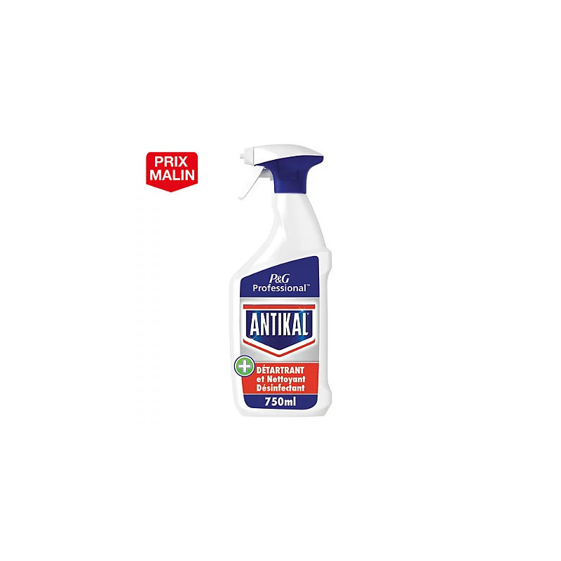ANTIKAL DÉTARTRANT NETTOYANT ET DÉSINFECTANT PROFESSIONNEL - SPRAY 750 ML