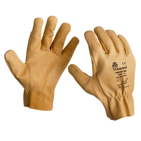 GANTS EN CUIR DE BOVIN HYDROFUGE-1559 BH BEI - T09