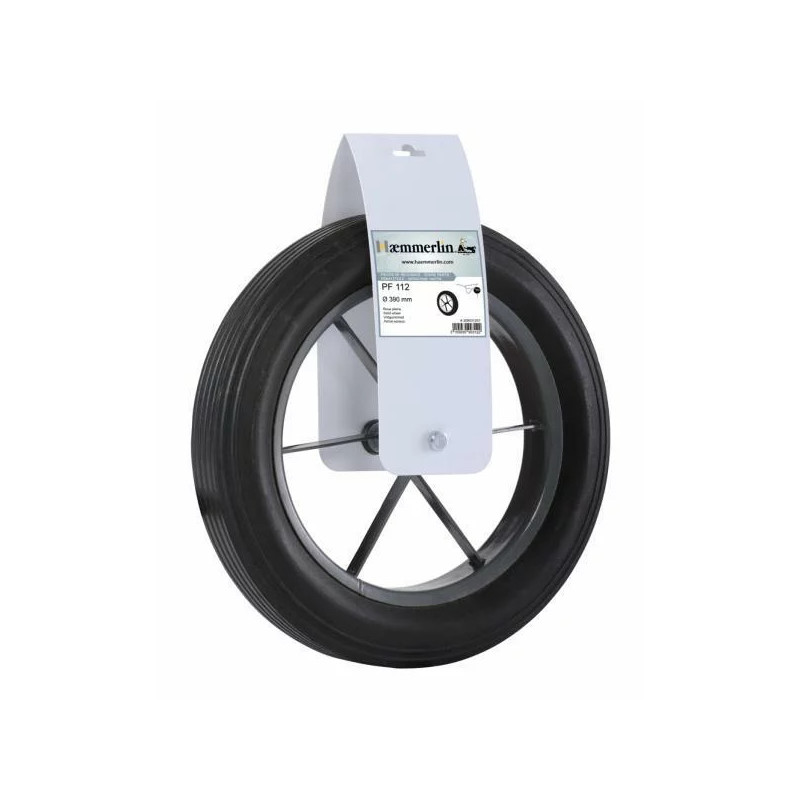 Roue pleine PF 112 Ø390 mm HAEMMERLIN pour brouette_ref 309031201
