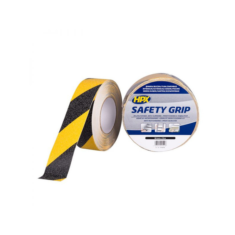 Ruban antidérapant HPX jaune noir 50mm x 18m_ref SY5018