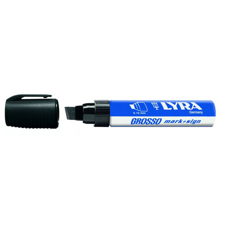 Marqueur indélébile noir LYRA OMYACOLOR GROSSO pointe large 4-12 mm_ref 4030099