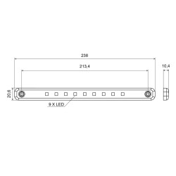 Feu LED orange AEB 12/24V pour position latérale_ref 202-DV-OR-1
