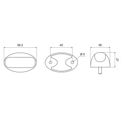 Feu LED AEB cristal avant 12/24V – câble 500 mm_REF 3168.0105000
